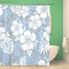 Vintage Hawaiian Aloha Shower Curtain with Polynesian Retro Surf Design - Waterproof Fabric Bathroom Decor 