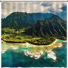 Vintage Hawaiian Shower Curtain with Impressionist City Print