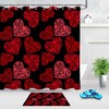 Vintage Hearts Print Shower Curtain
