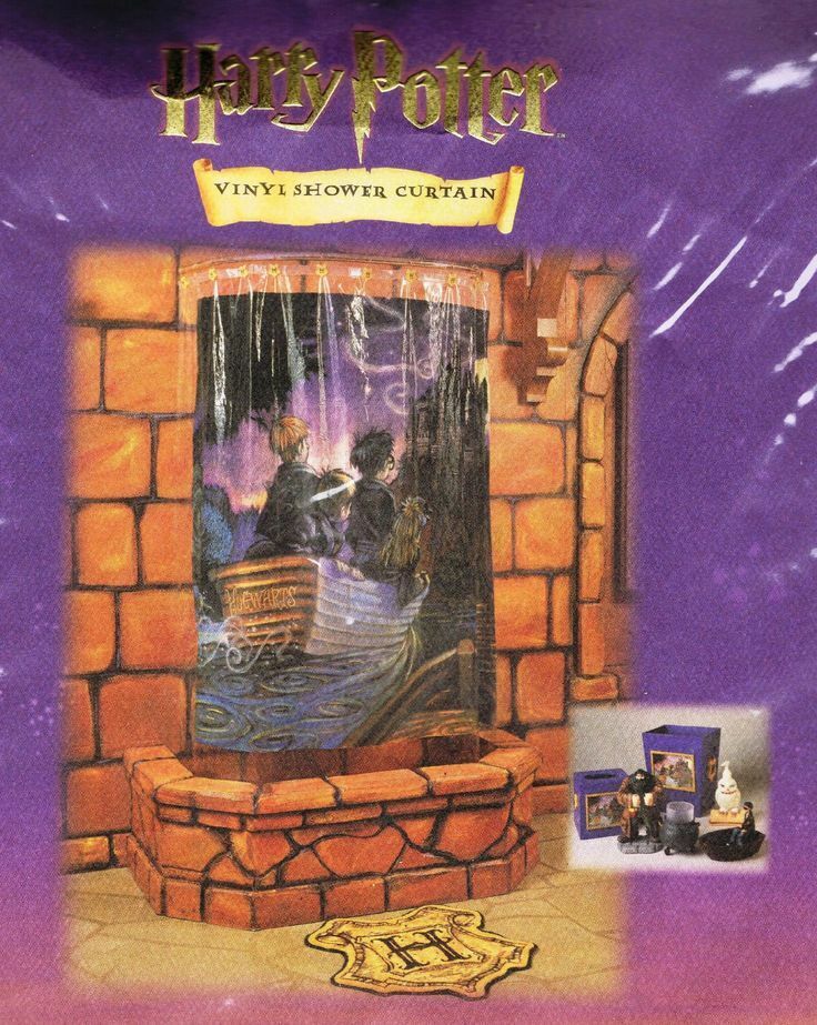 Vintage Heavy Vinyl Harry Potter Hogwarts License Print Shower Curtain For A Magical Bathroom Style - Image 2