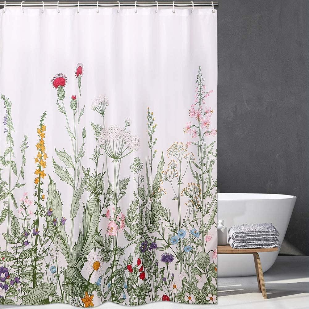 Vintage Herbs Flowers And Leaf Botanical Shower Curtain For A Natural Look