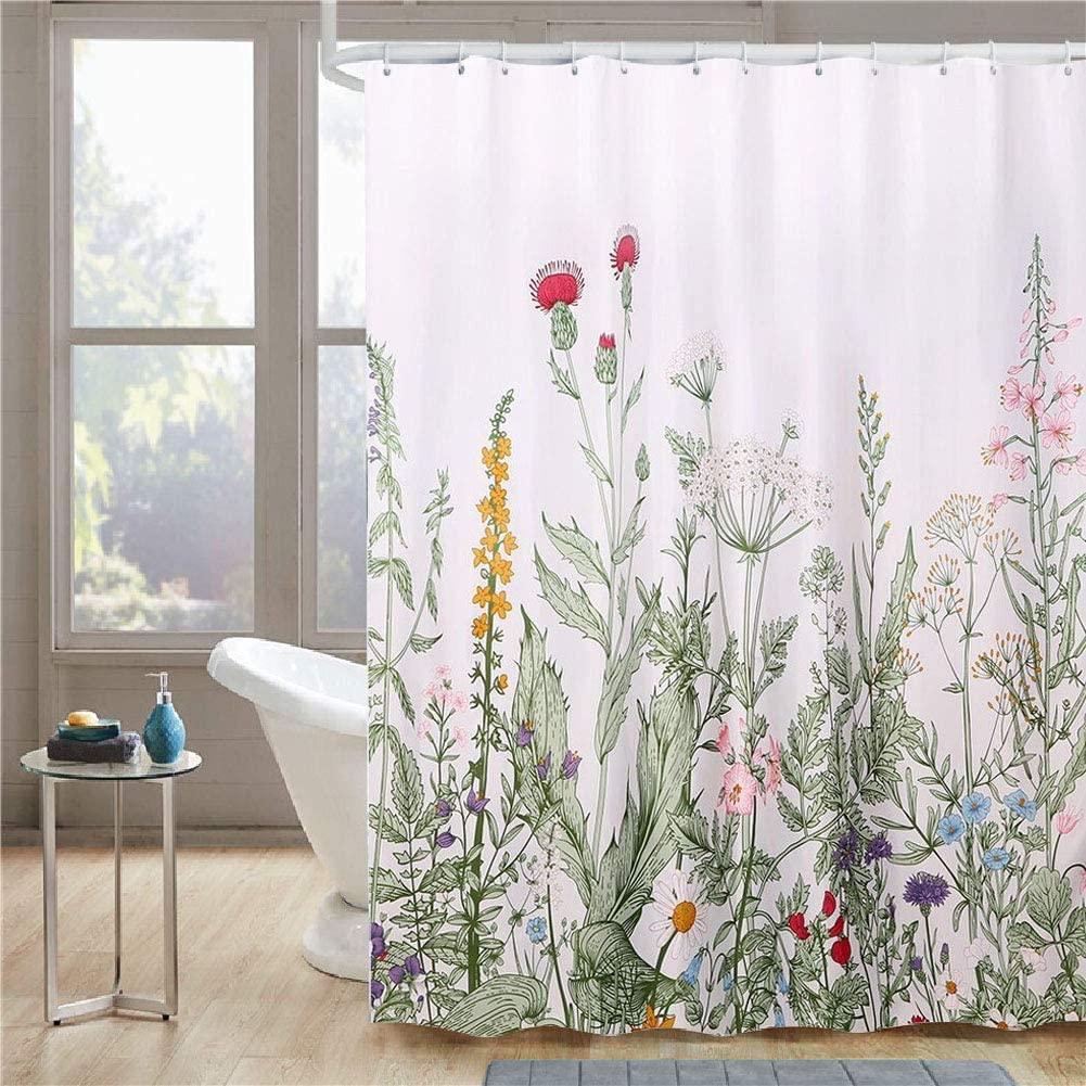 Vintage Herbs Flowers And Leaf Botanical Shower Curtain For A Natural Look