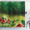 Vintage Illustration Of A Framed Cartoon Mermaid Girl Shower Curtain With Graphic Design, Cloth Fabric Bathroom Decors