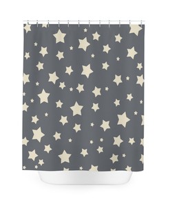 Vintage Illustration Shower Curtain Modern Coastal Bathroom Decoration