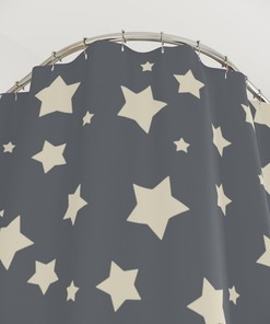 Vintage Illustration Shower Curtain Modern Coastal Bathroom Decoration 