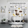 Vintage Inspirational Words Shower Curtain With Funny Tub Cow And Sunflower Design