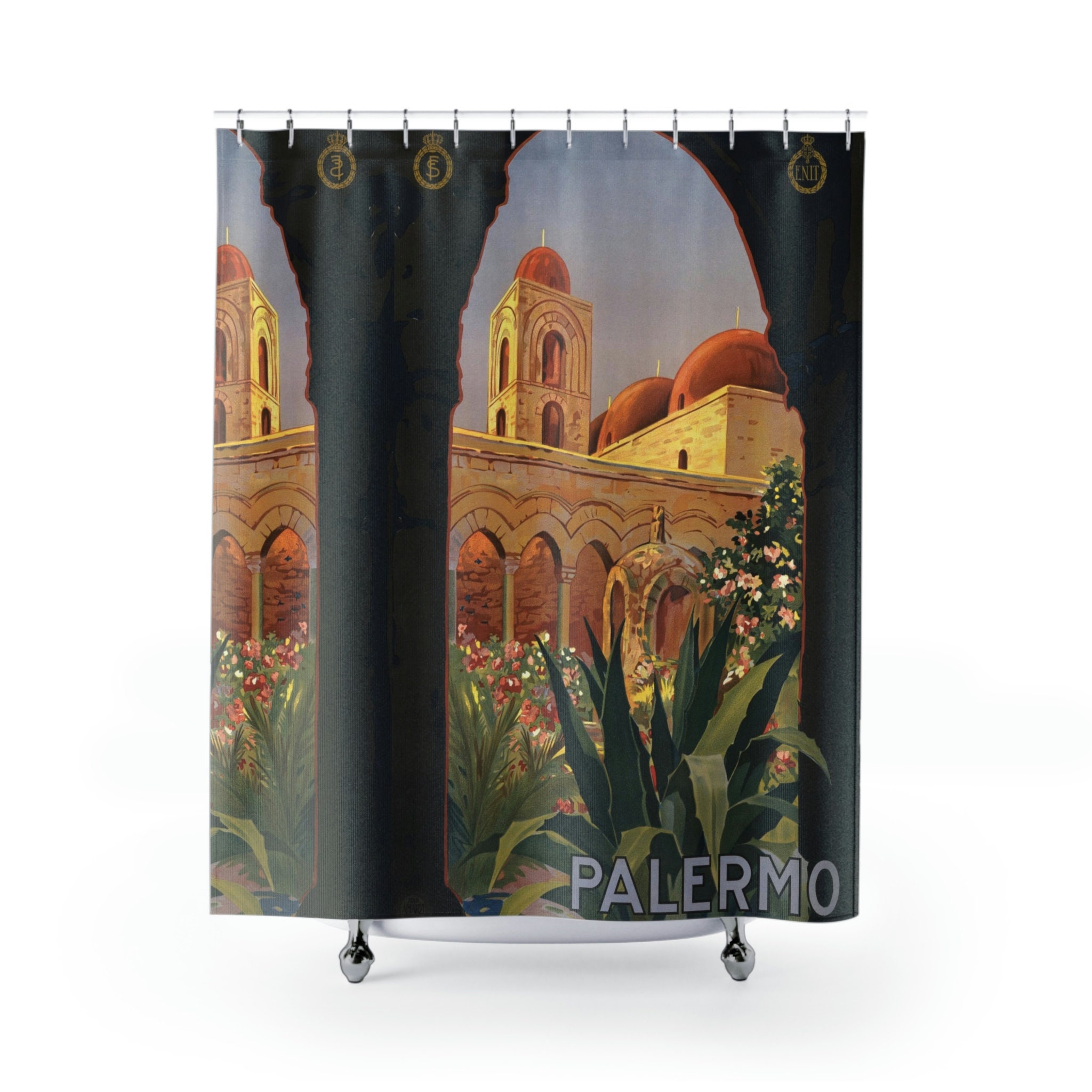 Vintage Italian Countryside Architecture Landscape Shower Curtain