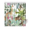 Vintage Jungle Palm Giraffe Leopard Monkey Shower Curtain for Altered Image 