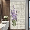 Vintage Lavender Shower Curtain Flowers with Small Stall Floral and Grunge Herbs Leaves Design