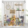 Vintage Lavender Wooden Shower Curtain For Farmhouse Bathroom