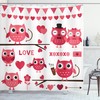 Vintage Love Owls Illustration Valentine's Day Decor Shower Curtain - Print Shower Curtain