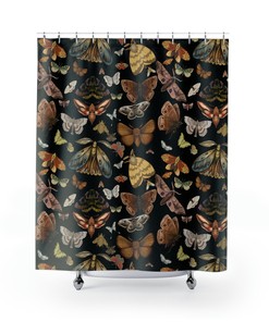 Vintage Luna Moth Shower Curtain for Nature Lovers - Vintage Shower Curtains
