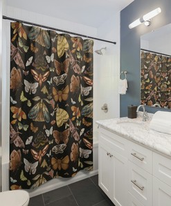Vintage Luna Moth Shower Curtain for Nature Lovers - Vintage Shower Curtains