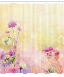 Vintage Magnolia Blooms Print Pink Shower Curtain for Bathroom