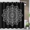 Vintage Medieval Mandala Black Shower Curtain - Bohemian Bathroom Decor
