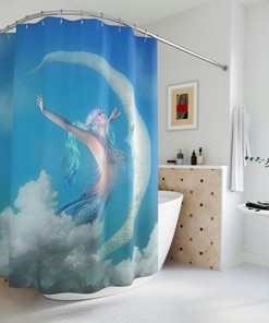 Vintage Mermaid Bathroom Decor Shower Curtain