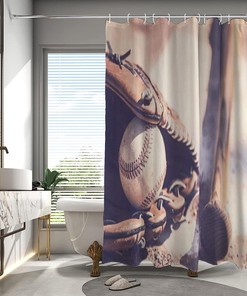 Vintage Mermaid Riding A Dolphin Shower Curtain, Decorative Bathroom Curtain with Ocean Theme and VISALUNA Keyword