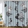 Vintage Mermaid Trident Shower Curtain for a Nautical and Coastal Theme Bathroom