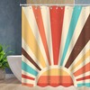 Vintage Minimalist Sun Shower Curtain - Retro Grunge Abstract Art Print for a Fun Bathroom 