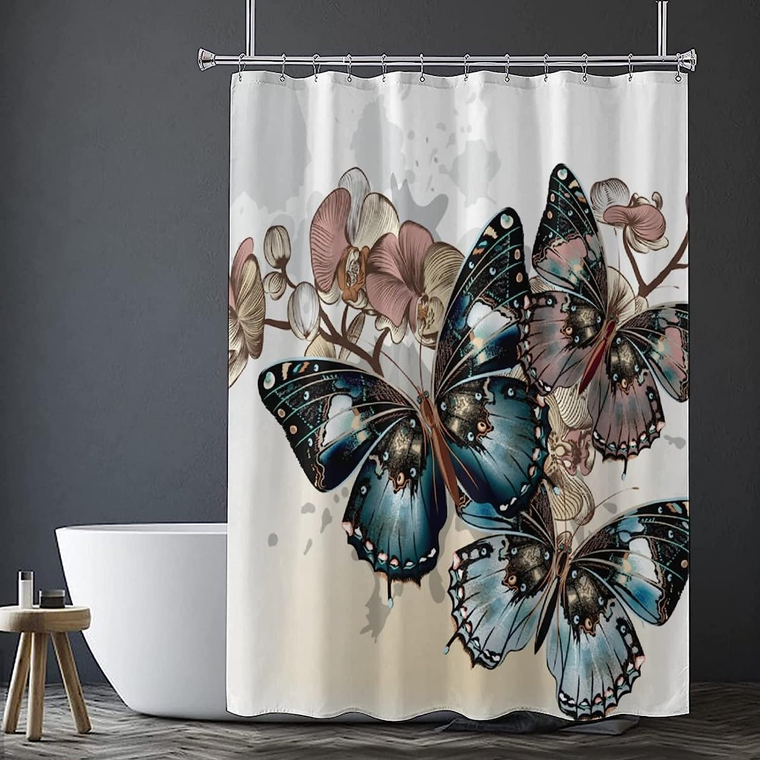 Vintage Monarch Butterfly Print Shower Curtain For Dreamlike Bathroom Decor - Image 4