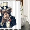Vintage Monkey Uncle Sam Black Suit Star Hat Bow Tie Bathroom Shower Curtain