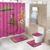 Vintage Monkey with Umbrella in Chinoiserie Style Print Shower Curtain for a Unique Bathroom Look