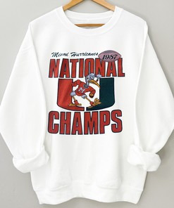 Vintage NCAA Miami Hurricanes 1987 National Champs T-Shirt Sweatshirt Fan Gift