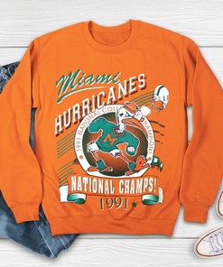 Vintage NCAA Miami Hurricanes 1991 Champs T-Shirt Sweatshirt Fan Gift