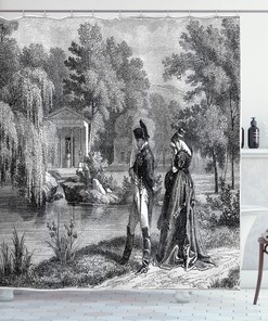 Vintage Napoleon Woman Garden Shower Curtain - Retro Print Design for a Touch of History in Your Bathroom 