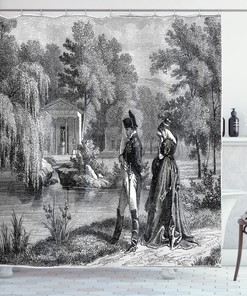 Vintage Napoleon Woman Garden Shower Curtain - Retro Print Design for a Touch of History in Your Bathroom