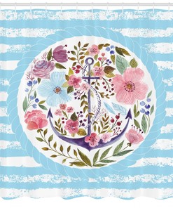 Vintage Nautical Anchor Shower Curtain - Marine Design for a Coastal-Inspired Bathroom