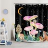 Vintage Old Castle Shower Curtain with Starry Sky Moon Stars Design 