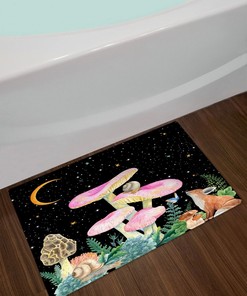 Vintage Old Castle Shower Curtain with Starry Sky Moon Stars Design