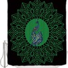 Vintage Oriental Peacock Floral Pattern Waterproof Fabric Shower Curtain