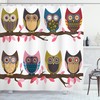 Vintage Owls Group Of Owls Facial Winking Smiling Shower Curtain