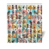 Vintage Paint By Number Dogs Shower Curtain - Novelty Bathroom Decor