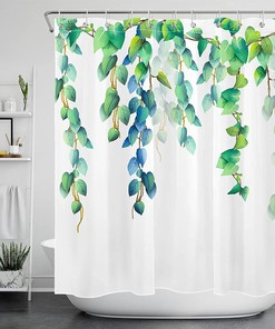 Vintage Palm Leaf Shower Curtain - Beach Party Bathroom Decor