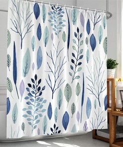 Vintage Palm Leaf Shower Curtain - Beach Party Bathroom Decor