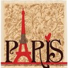 Vintage Paris Postcards Print Shower Curtain, French Eiffel Tower Bathroom Decor
