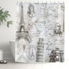 Vintage Paris Shower Curtain With French Ephemera Design - Perfect French Farmhouse Housewarming Gift