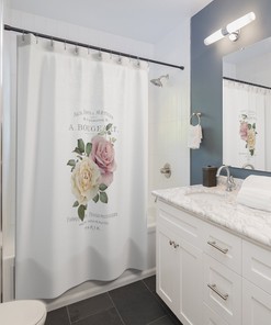 Vintage Parisian Rose Artwork French Botanical Shower Curtain With A Boho Bathroom Vibe