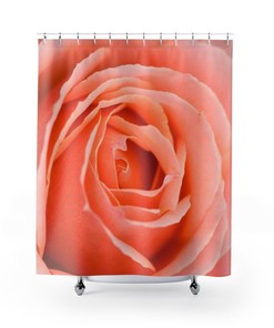 Vintage Peach Floral Print Shower Curtain to Bring a Rustic Look