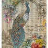 Vintage Peacock Floral Motto Shower Curtain for Beautiful Bathroom