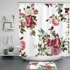 Vintage Peony Rose Flowers Natural Spring Bathroom Curtain For A Romantic Bathroom