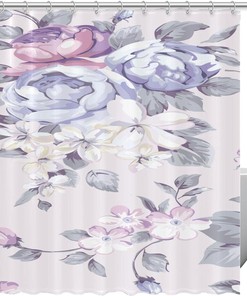 Vintage Peony Rose Print Shower Curtain for a Nostalgic Bathroom