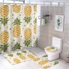 Vintage Pineapple Shower Curtain, Waterproof Bathroom Decor by Vantaso