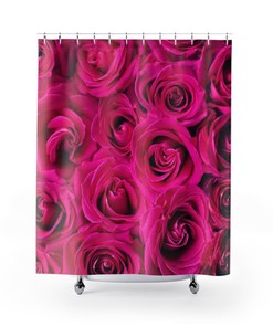 Vintage Pink Floral Print Shower Curtain for a Feminine Touch