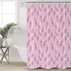 Vintage Pink Peacock Feather Fabric Shower Curtain