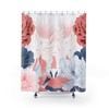 Vintage Pink and Blue Floral Garden Shower Curtain for Rustic Bathroom Decor