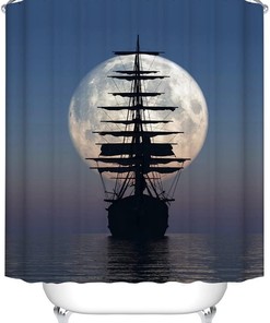 Vintage Pirate Ship Painting Shower Curtain - Artistic Bathroom Decor